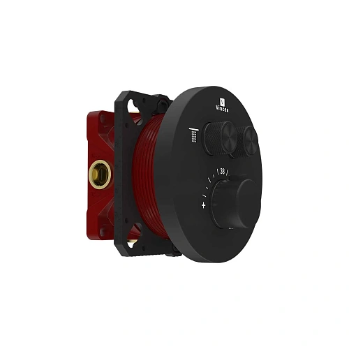 Смеситель для душа Vincea VSCV-322T-MMB двухфункциональный, термостатический, черный Смеситель для душа Vincea VSCV-322T-MMB двухфункциональный, термостатический, черный