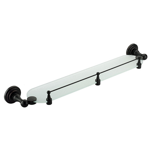 Полка WasserKRAFT Isar K-7344 стеклянная с бортиком темная бронза Полка WasserKRAFT Isar K-7344 стеклянная с бортиком темная бронза