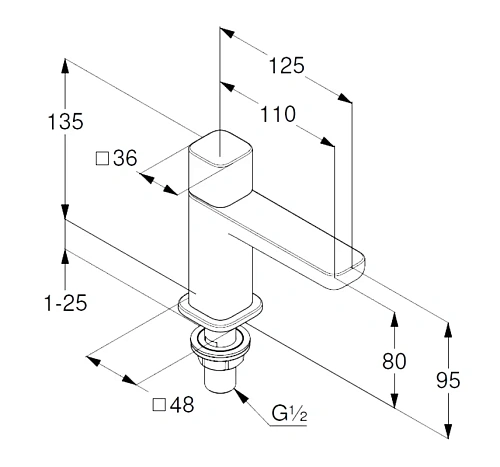 Смеситель для раковины Kludi RENON 421180575 хром Смеситель для раковины Kludi RENON 421180575 хром