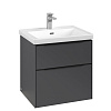 Картинка анонса товара «тумба под раковину villeroy &amp; boch subway 3.0 с подсветкой graphite / graphite c578l1vr»