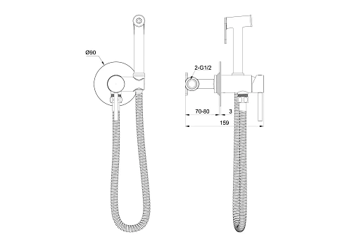 Гигиенический душ Wonzon & Woghand темный графит (WW-88829902-BGM) Гигиенический душ Wonzon & Woghand темный графит (WW-88829902-BGM)