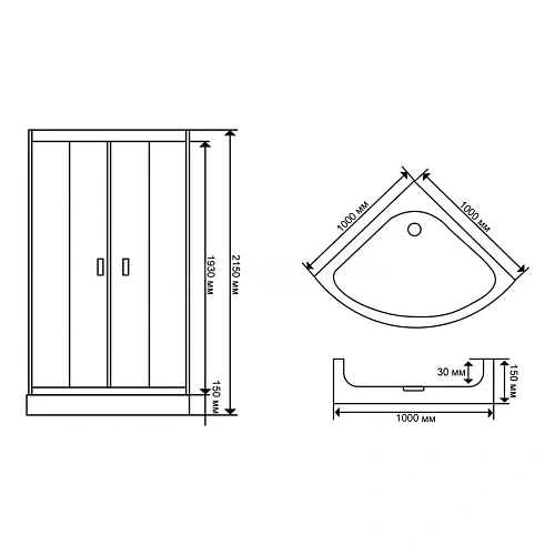 Душевая кабина Ceruttispa VIVA101B 100x100x215 профиль черный, стекло прозрачное Душевая кабина Ceruttispa VIVA101B 100x100x215 профиль черный, стекло прозрачное