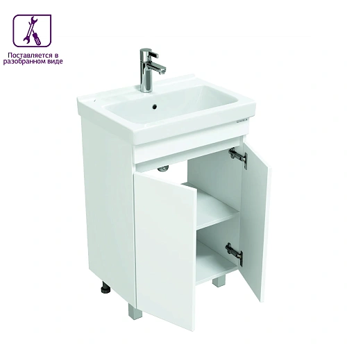 Тумба под раковину Onika Милтон Квадро 55 см 105562 напольная, белая, разборная (дляВизит 55) Тумба под раковину Onika Милтон Квадро 55 см 105562 напольная, белая, разборная (дляВизит 55)
