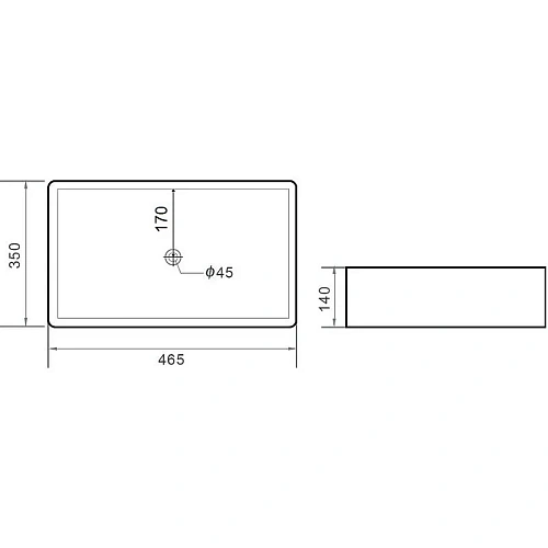 Раковина Orange B02-460mb накладная, матовый черный Раковина Orange B02-460mb накладная, матовый черный