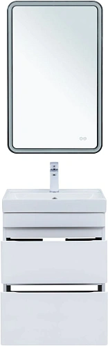 Тумба под раковину Aquanet Слим 50 00346046 белый сатин Тумба под раковину Aquanet Слим 50 00346046 белый сатин