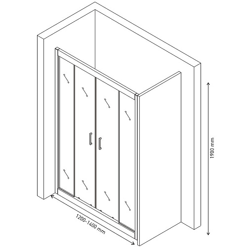 Душевая дверь BERGES PORTA 120-140 063101 Душевая дверь BERGES PORTA 120-140 063101