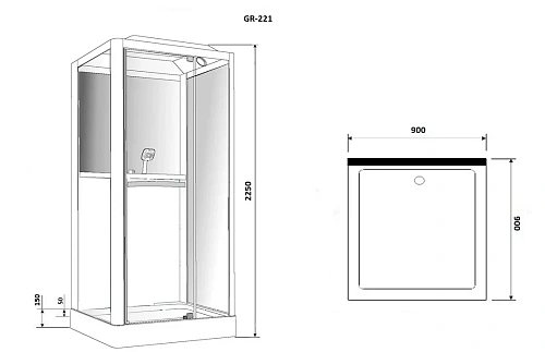 Душевая кабина GROSSMAN GR221 (90x90x225) Душевая кабина GROSSMAN GR221 (90x90x225)