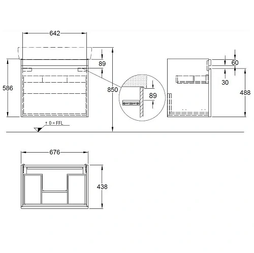 Тумба под раковину Geberit Renova Plan 869750000 67 см Тумба под раковину Geberit Renova Plan 869750000 67 см