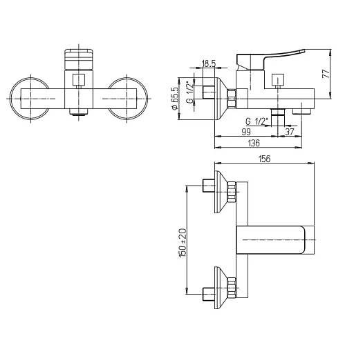 Смеситель для ванны Paini Tank TKCR111LMKM без аксессура Смеситель для ванны Paini Tank TKCR111LMKM без аксессура