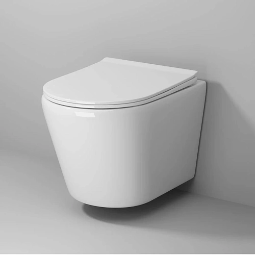 Унитаз подвесной GROSSMAN GR-4478S Fly 520x360x350 безободковый с тонкой крышкой Унитаз подвесной GROSSMAN GR-4478S Fly 520x360x350 безободковый с тонкой крышкой