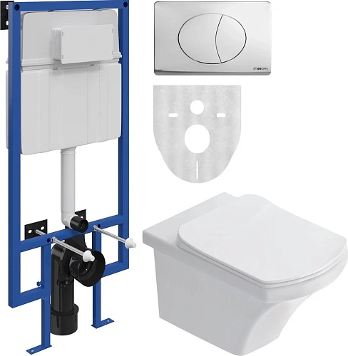 Комплект Унитаз подвесной STWORKI Хальмстад SETK2804-0606-001-1-6000 с микролифтом + Система инсталл 561309 Комплект Унитаз подвесной STWORKI Хальмстад SETK2804-0606-001-1-6000 с микролифтом + Система инсталл 561309
