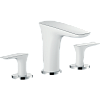 Картинка анонса товара «смеситель для раковины hansgrohe puravida на 3 отверстия со сливным клапаном push-open, белый/хром 1»