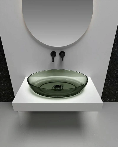 Раковина ABBER Kristall AT2801Vesuvian прозрачная, накладная, оливковая Раковина ABBER Kristall AT2801Vesuvian прозрачная, накладная, оливковая