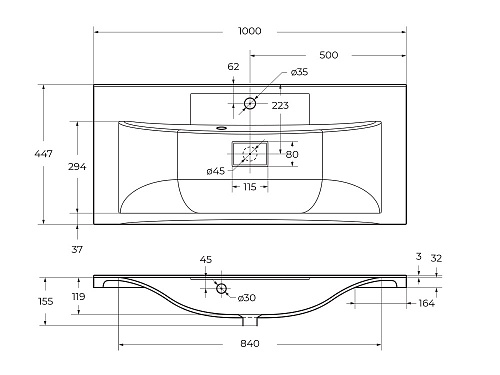 Раковина BelBagno BB1000/445-LV-ART-PR-NERO из искусственного камня Раковина BelBagno BB1000/445-LV-ART-PR-NERO из искусственного камня