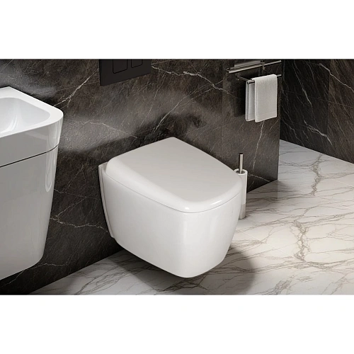 Унитаз подвесной Ceruttispa ROMINA Aria CT10613 Tornado безободковый, сиденье микролифт Унитаз подвесной Ceruttispa ROMINA Aria CT10613 Tornado безободковый, сиденье микролифт