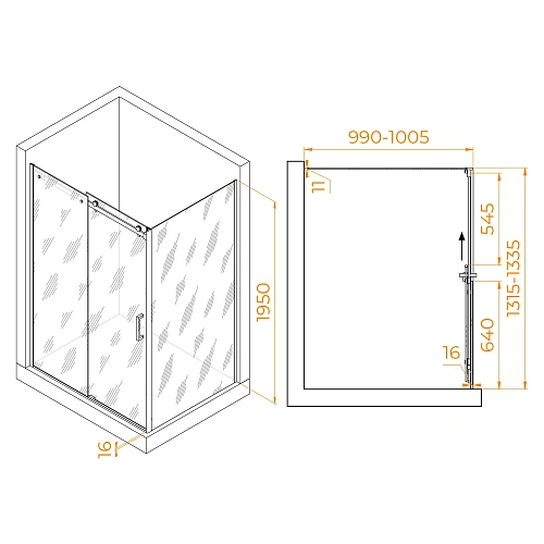 Душевой уголок RGW TO-44 (TO-14 + Z-050-2) 1300x1000 мм 02074430-11 хром Easy Clean Душевой уголок RGW TO-44 (TO-14 + Z-050-2) 1300x1000 мм 02074430-11 хром Easy Clean
