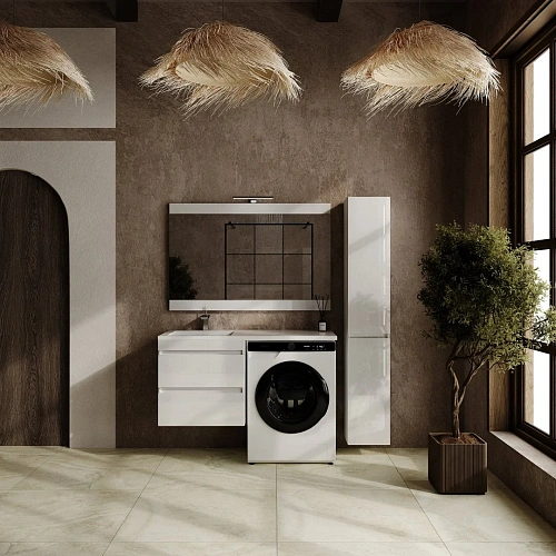 Тумба под раковину Style Line Даллас ЛЕОН 120, Люкс белая, PLUS подвесная СС-00002440 Тумба под раковину Style Line Даллас ЛЕОН 120, Люкс белая, PLUS подвесная СС-00002440