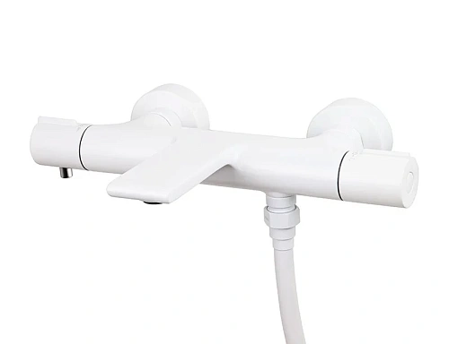 Смеситель для ванны Kaiser Serio 05322-4 с термостатом Белый матовый Смеситель для ванны Kaiser Serio 05322-4 с термостатом Белый матовый