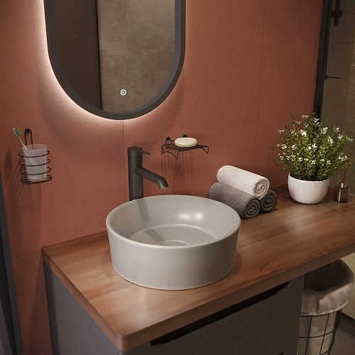 Тумба с раковиной STWORKI Берген 60 серая с темной столешницей 122, Bocchi Vessel 1174-006-0125 5676 567695 Тумба с раковиной STWORKI Берген 60 серая с темной столешницей 122, Bocchi Vessel 1174-006-0125 5676 567695