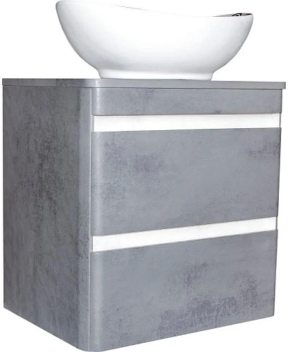 Тумба под раковину Style Line Атлантика 80, Люкс бетон темный, (2 ящ.), со столешницей МДФ, PLUS СС-00002283 Тумба под раковину Style Line Атлантика 80, Люкс бетон темный, (2 ящ.), со столешницей МДФ, PLUS СС-00002283