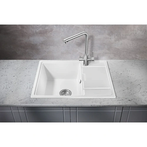 Кухонная мойка Milacio Navarra 65 Cuarzo (MC.77062), белый Кухонная мойка Milacio Navarra 65 Cuarzo (MC.77062), белый