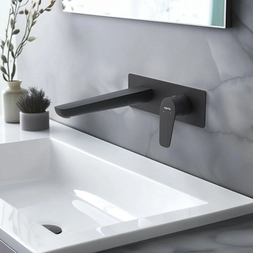 Смеситель для раковины Aquatek БЕТТА AQ1113MB Черный матовый, встраиваемый Смеситель для раковины Aquatek БЕТТА AQ1113MB Черный матовый, встраиваемый