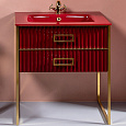 Тумба под раковину Armadi Art Monaco 80см бордо глянец + золото под раковину 866-080-RG Тумба под раковину Armadi Art Monaco 80см бордо глянец + золото под раковину 866-080-RG