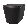 Унитаз подвесной Taliente Correto черный матовый, с крышкой микролифт CR25200 Nero Унитаз подвесной Taliente Correto черный матовый, с крышкой микролифт CR25200 Nero