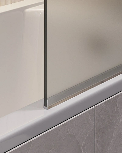 Шторка на ванну Timo TCM-70/02F-6 на монопетле 1400x700, профиль хром матовый, стекло матовое 6 мм Шторка на ванну Timo TCM-70/02F-6 на монопетле 1400x700, профиль хром матовый, стекло матовое 6 мм