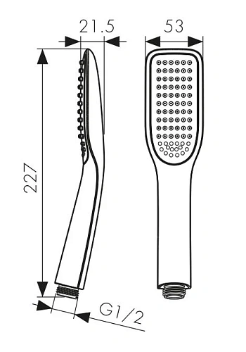 Душевая лейка Kaiser, 227х53мм хром SH-035Y Душевая лейка Kaiser, 227х53мм хром SH-035Y