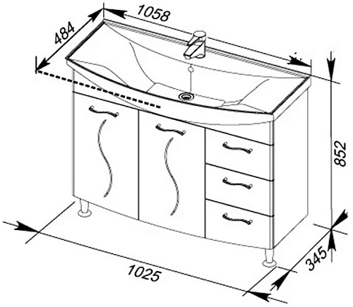 Комплект мебели Aquanet Моника 105 белый 00187564 Комплект мебели Aquanet Моника 105 белый 00187564