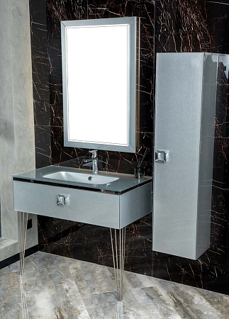 Раковина Armadi Art 852-100-SL стекло 100см моноблок серебро Lucido Раковина Armadi Art 852-100-SL стекло 100см моноблок серебро Lucido