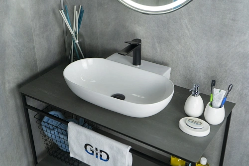 Раковина Gid N9234 51133 накладная белая 56x39x12.5 Раковина Gid N9234 51133 накладная белая 56x39x12.5
