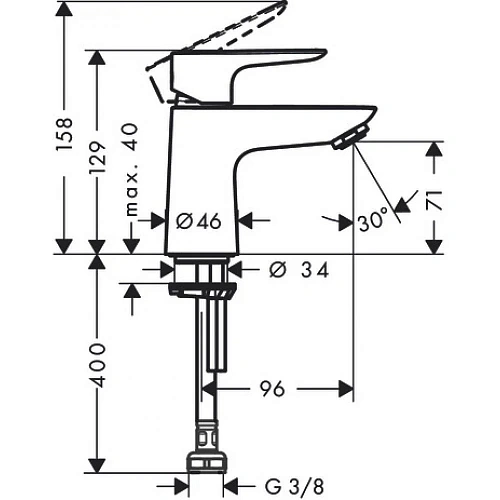 Смеситель для раковины Hansgrohe однорычажный 71706000, хром Смеситель для раковины Hansgrohe однорычажный 71706000, хром