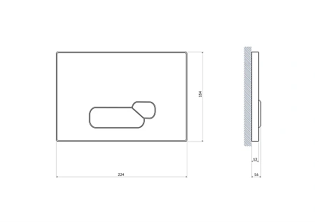 Клавиша смыва Cersanit ACTIS, стекло, белая глянцевая (BU-ACT/Whg/Gl) Клавиша смыва Cersanit ACTIS, стекло, белая глянцевая (BU-ACT/Whg/Gl)
