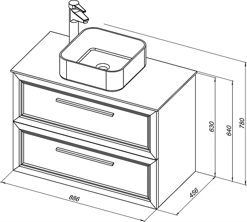 Тумба с раковиной STWORKI Эстерсунд 90 белая матовая, роверелла с отверстием под смеситель в столешн 460339 Тумба с раковиной STWORKI Эстерсунд 90 белая матовая, роверелла с отверстием под смеситель в столешн 460339