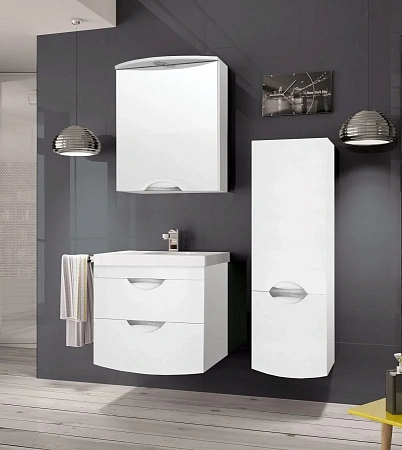 Зеркальный шкаф Style Line Жасмин 2 60/С, Люкс белый ЛС-00000216 Зеркальный шкаф Style Line Жасмин 2 60/С, Люкс белый ЛС-00000216