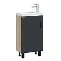 Тумба под раковину Onika Тимбер 45 см 104509 напольная, серая мат./дуб сонома (для Фостер 45) Тумба под раковину Onika Тимбер 45 см 104509 напольная, серая мат./дуб сонома (для Фостер 45)