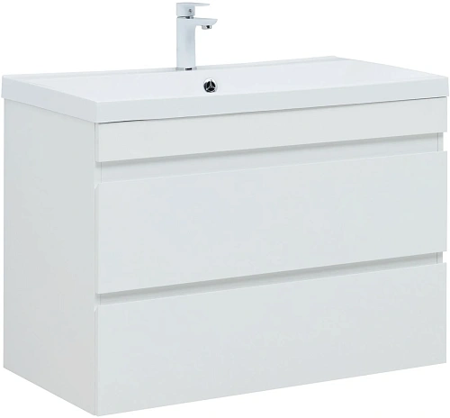 Тумба под раковину Aquanet Нота New 90 белый глянец 00335419 подвесная Тумба под раковину Aquanet Нота New 90 белый глянец 00335419 подвесная