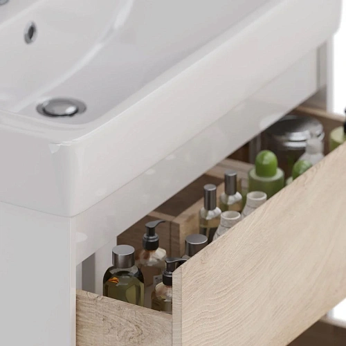 Тумба под раковину Lemark COMBI 80 см подвесная/напольная, дуб кантри/белый LM03C80T-dub Тумба под раковину Lemark COMBI 80 см подвесная/напольная, дуб кантри/белый LM03C80T-dub