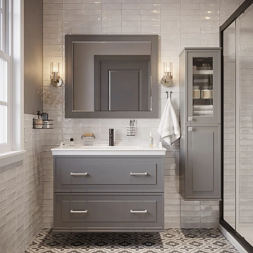 Шкаф-пенал STWORKI Хадстен R, серый 540845 Шкаф-пенал STWORKI Хадстен R, серый 540845