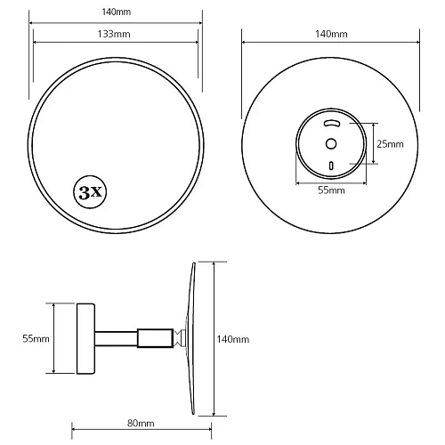 Зеркало косметическое Bemeta 112101121 Зеркало косметическое Bemeta 112101121