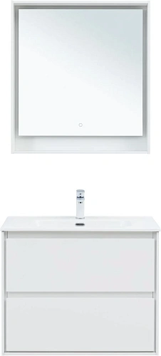 Тумба под раковину Aquanet Милан 80 белый глянец 00336369 подвесная Тумба под раковину Aquanet Милан 80 белый глянец 00336369 подвесная