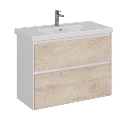 Тумба под раковину Lemark COMBI 100 см подвесная/напольная, дуб кантри/белый LM03C100T-dub Тумба под раковину Lemark COMBI 100 см подвесная/напольная, дуб кантри/белый LM03C100T-dub