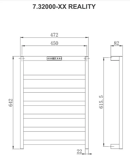 Полотенцесушитель электрический Allen Brau Reality 642х472 7.32000-GM графит браш Полотенцесушитель электрический Allen Brau Reality 642х472 7.32000-GM графит браш