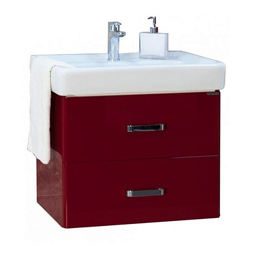 Тумба с раковиной Aquaton Америна 60 (бордо темный) 1A1354K1AM940 Тумба с раковиной Aquaton Америна 60 (бордо темный) 1A1354K1AM940