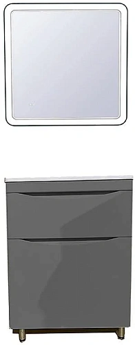 Тумба под раковину Style Line Бергамо мини 80 люкс PLUS серый СС-00002315 Тумба под раковину Style Line Бергамо мини 80 люкс PLUS серый СС-00002315