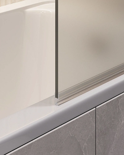 Шторка на ванну Timo TC-90/00F-8 в узком профиле хром 1400x900, стекло матовое 8 мм Шторка на ванну Timo TC-90/00F-8 в узком профиле хром 1400x900, стекло матовое 8 мм