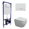 Комплект унитаза BERGES OKUS с инсталляцией NOVUM525, кнопкой F1 белой, сиденье дюропласт Toma Slim 43282 Комплект унитаза BERGES OKUS с инсталляцией NOVUM525, кнопкой F1 белой, сиденье дюропласт Toma Slim 43282