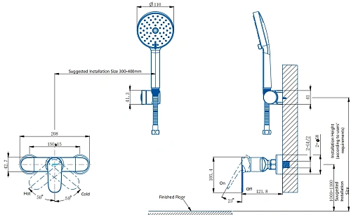 Смеситель для душа ARROW AHGQ35013CP хром Смеситель для душа ARROW AHGQ35013CP хром